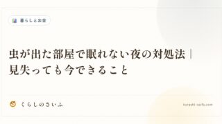 虫が出た部屋で眠れない夜の対処法｜見失っても今できること